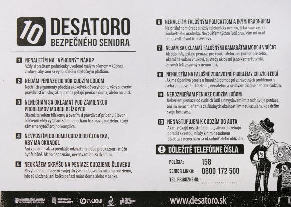 Desatoro bezpečného seniora Desatoro bezpečného seniora